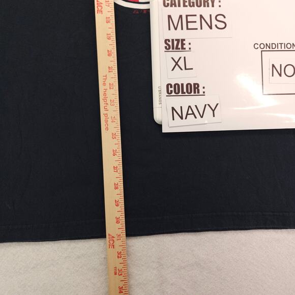 Majestic Cleveland Indians Basketball T Shirt Mens Size Extra Large XL Navy Blue - Picture 9 of 10